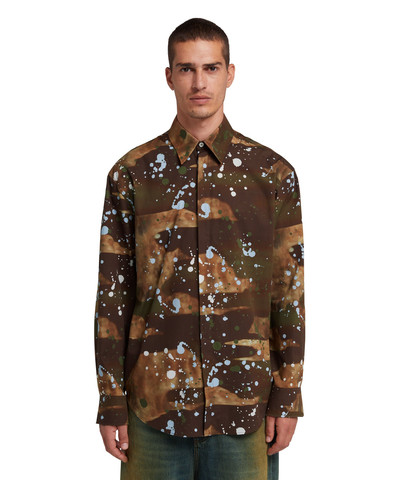 MSGM Poplin shirt with "dripping camo" print outlook