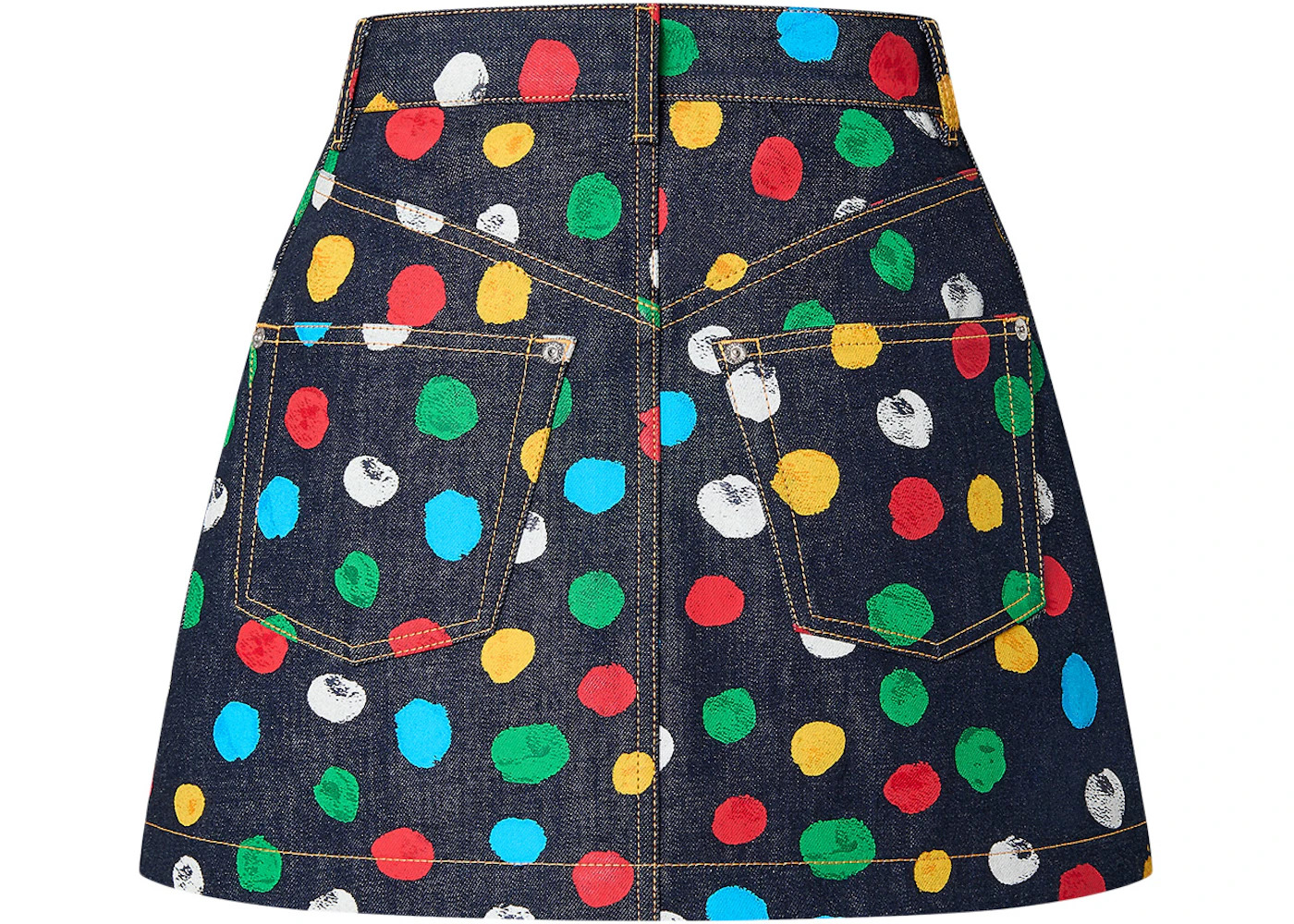Louis Vuitton x Yayoi Kusama Painted Dots Denim Mini Skirt Indigo/Blue - 2