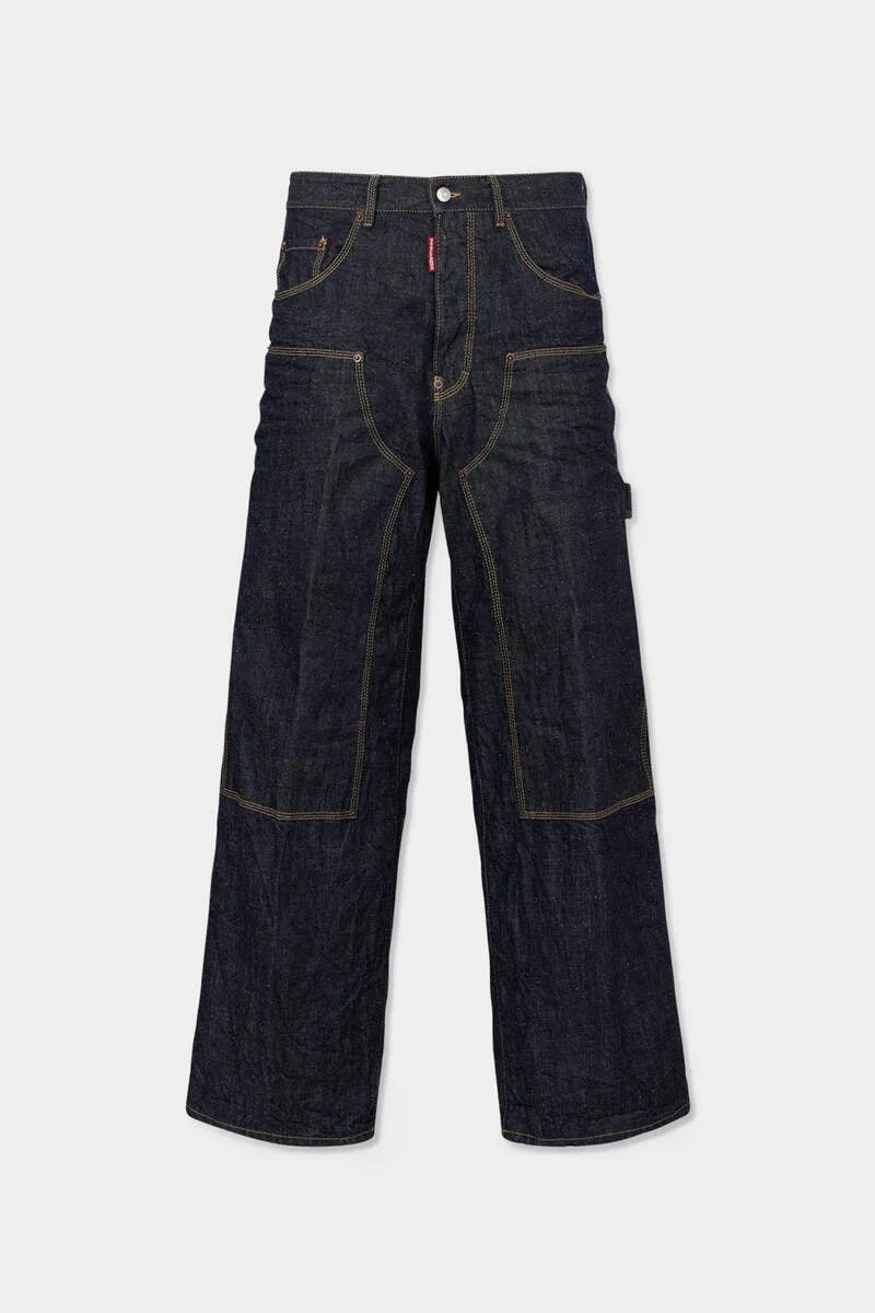 JAPANESE RINSE BAGGY CARPENTER JEANS - 1