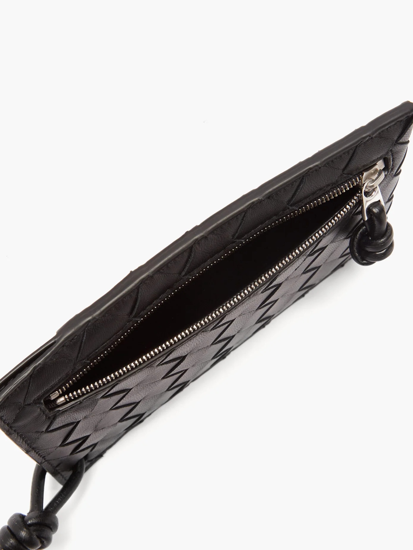 Zipped Intrecciato-leather pouch - 5