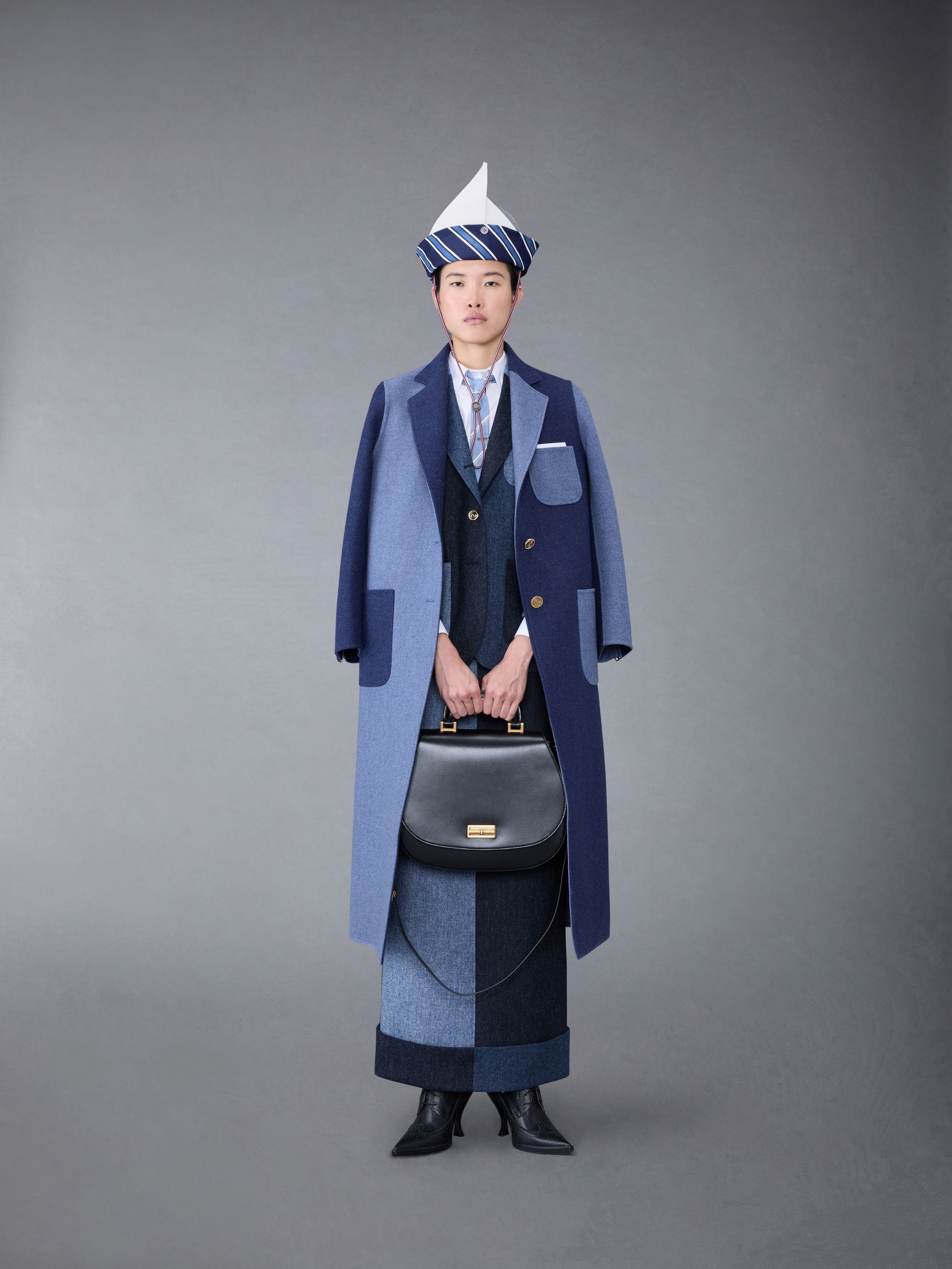 Fun-Mix Double Face Melton Elongated Sack Overcoat - 3
