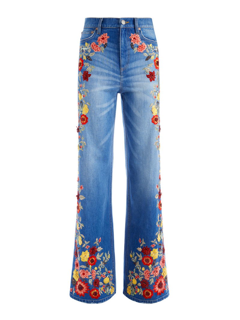 GORGEOUS EMBROIDERED WIDE LEG JEANS 1