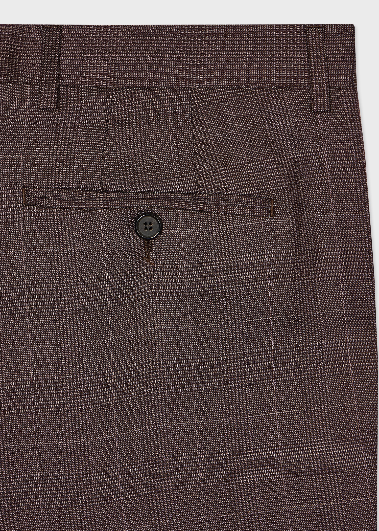 Dusky Purple Check Wool Straight Leg Trousers - 2