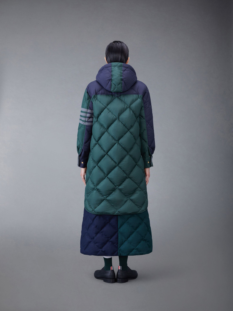 Thom Browne Fun-Mix Ultralight Nylon Tech Down 4-Bar Hooded Shirtdress outlook