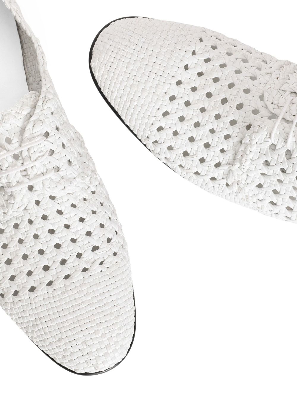 woven raffia Derby shoes - 4