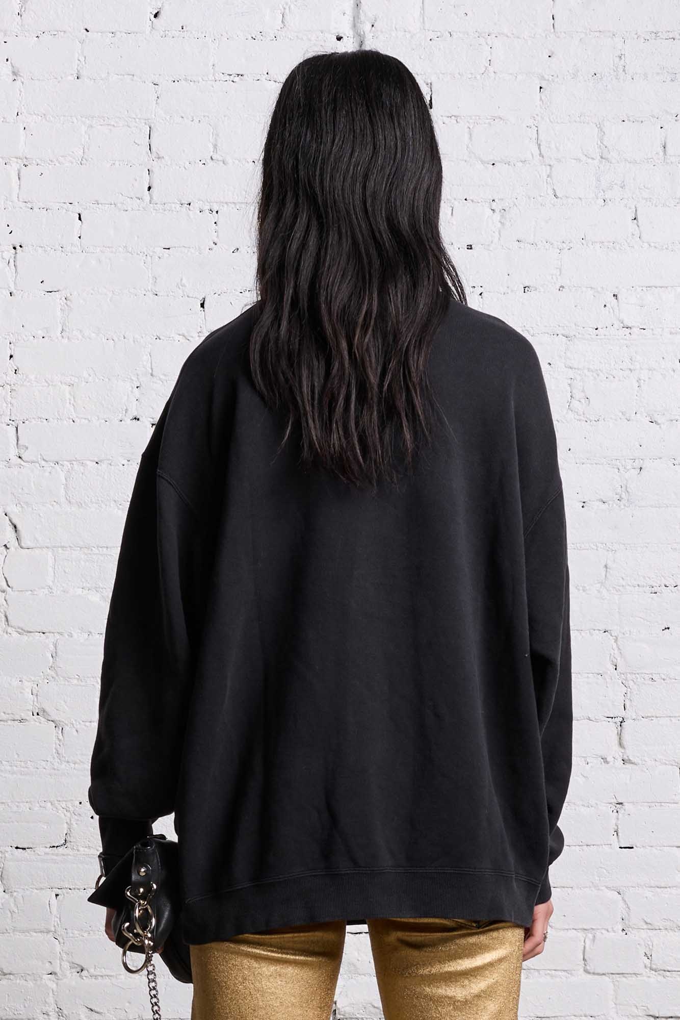 R13 OVERSIZED NEW YORK CREWNECK - BLACKOUT