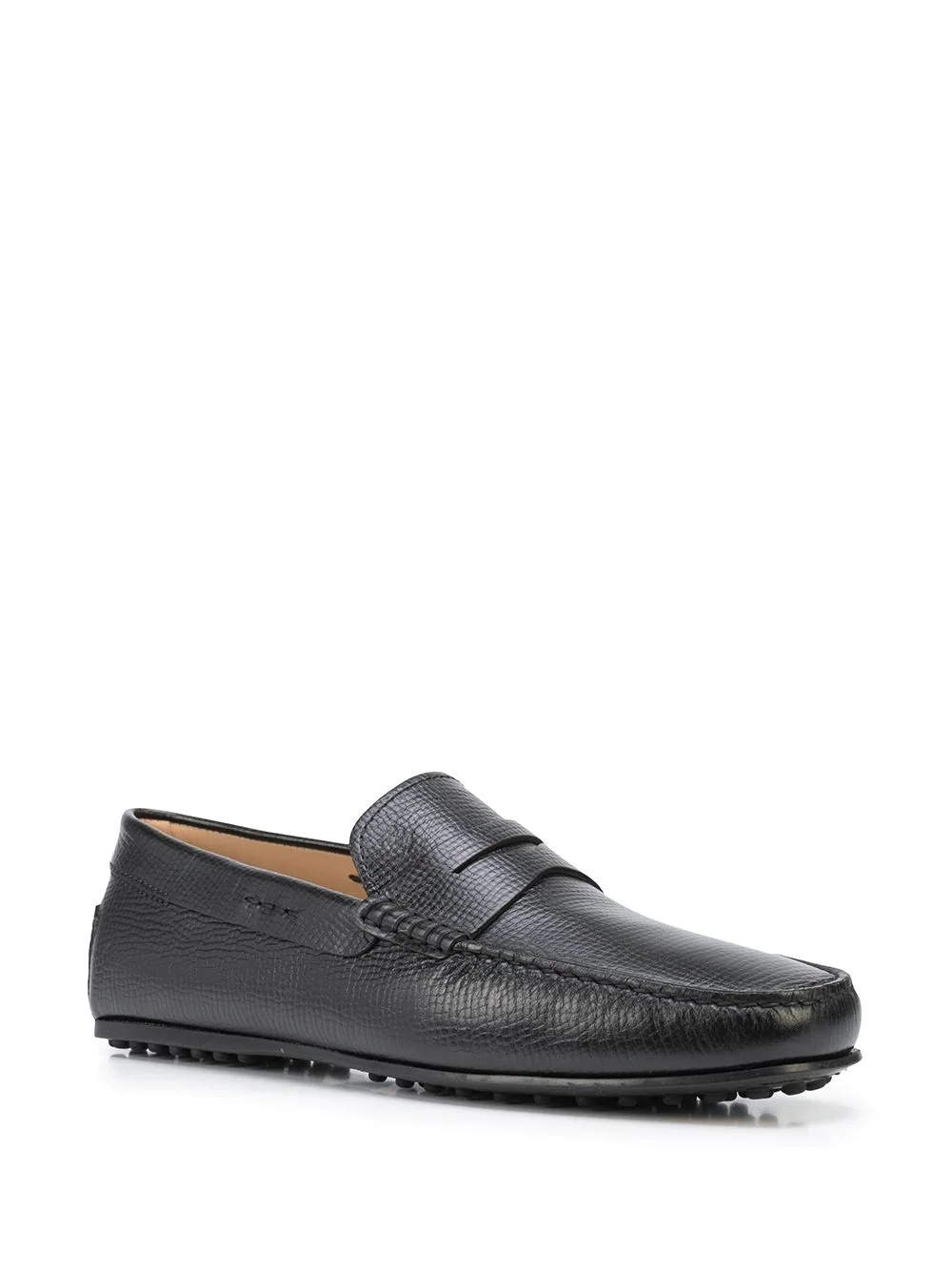 grained leather penny loafers - 2