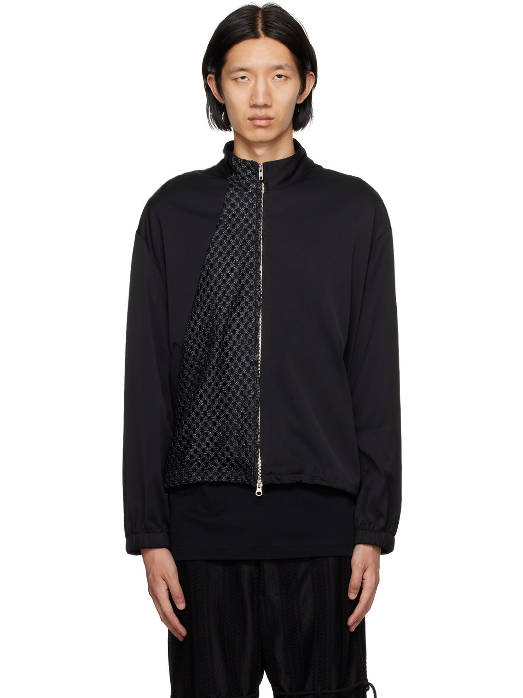 Black Paneled Jacket - 1