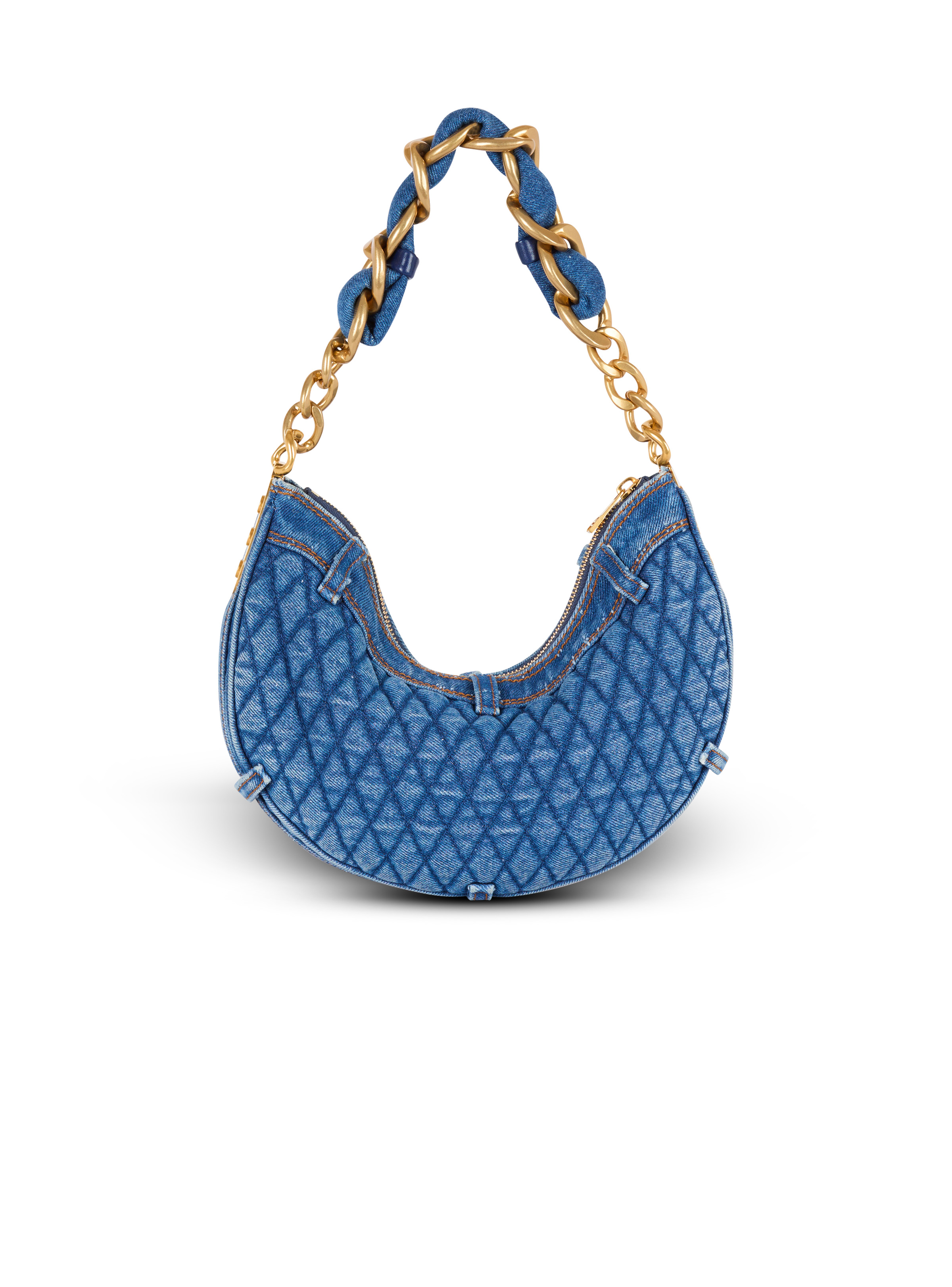 1945 Soft Moon bag in diamond-quilted denim - 4