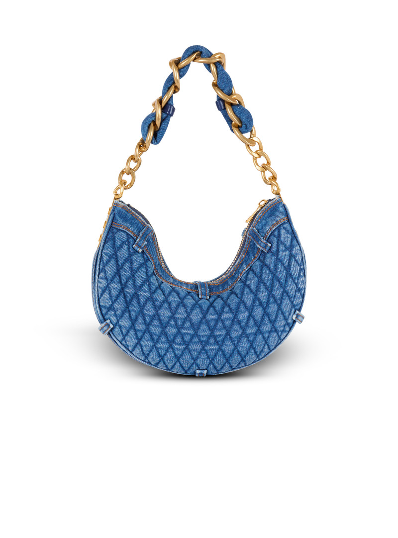 1945 Soft Moon bag in diamond-quilted denim 4