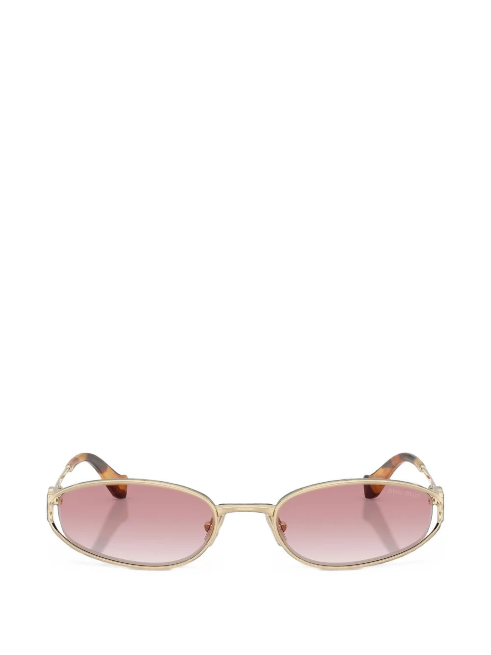 logo-plaque oval-frame sunglasses - 1