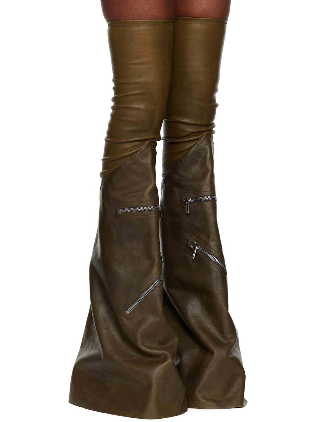 Khaki Cargoflares Tall Boots - 4
