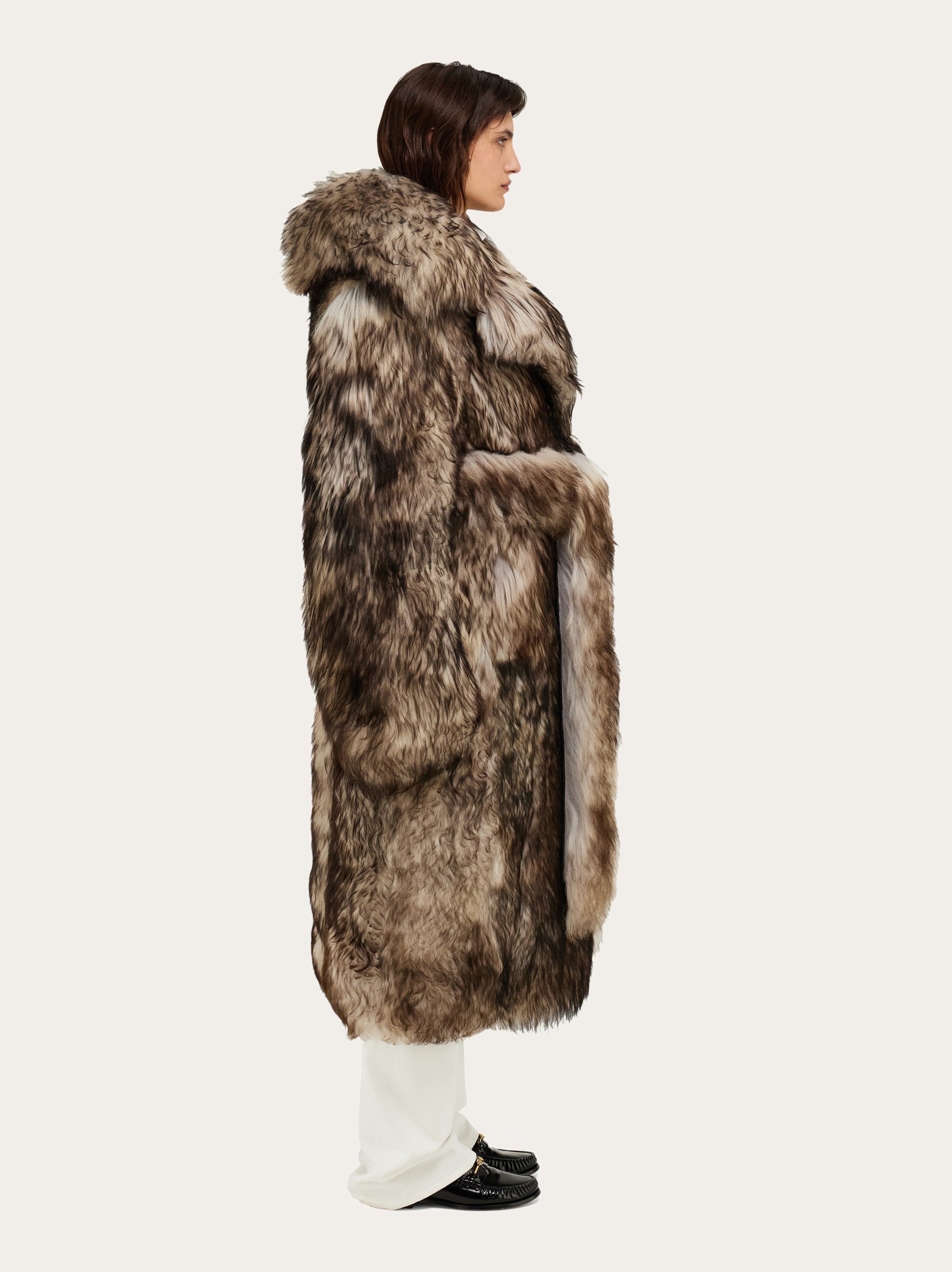 Leather and shearling coat - 3