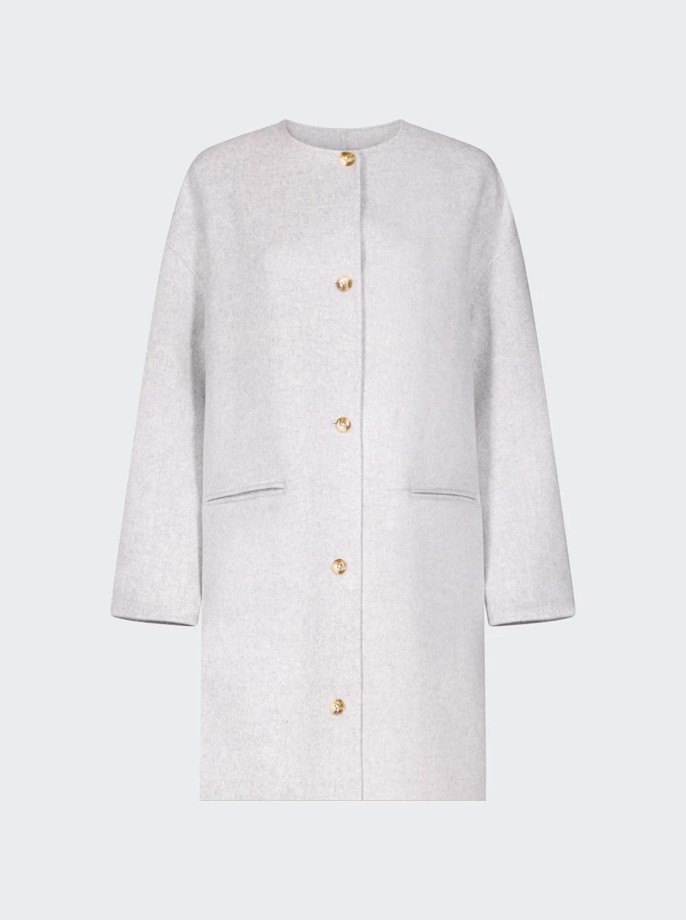 Kerry Oval-shaped Coat Light Grey Melange - 1