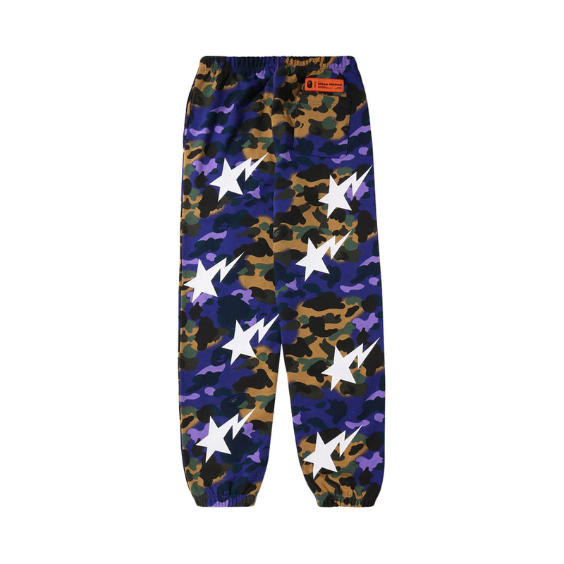A BATHING APE® BAPE x Heron Preston Mix 1st Camo Duck Painter Pants 'Purple' outlook