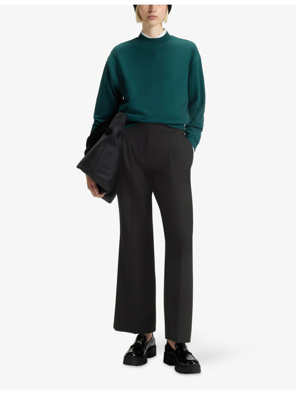 Wide-Leg High-Rise Stretch-Woven Trousers - 2