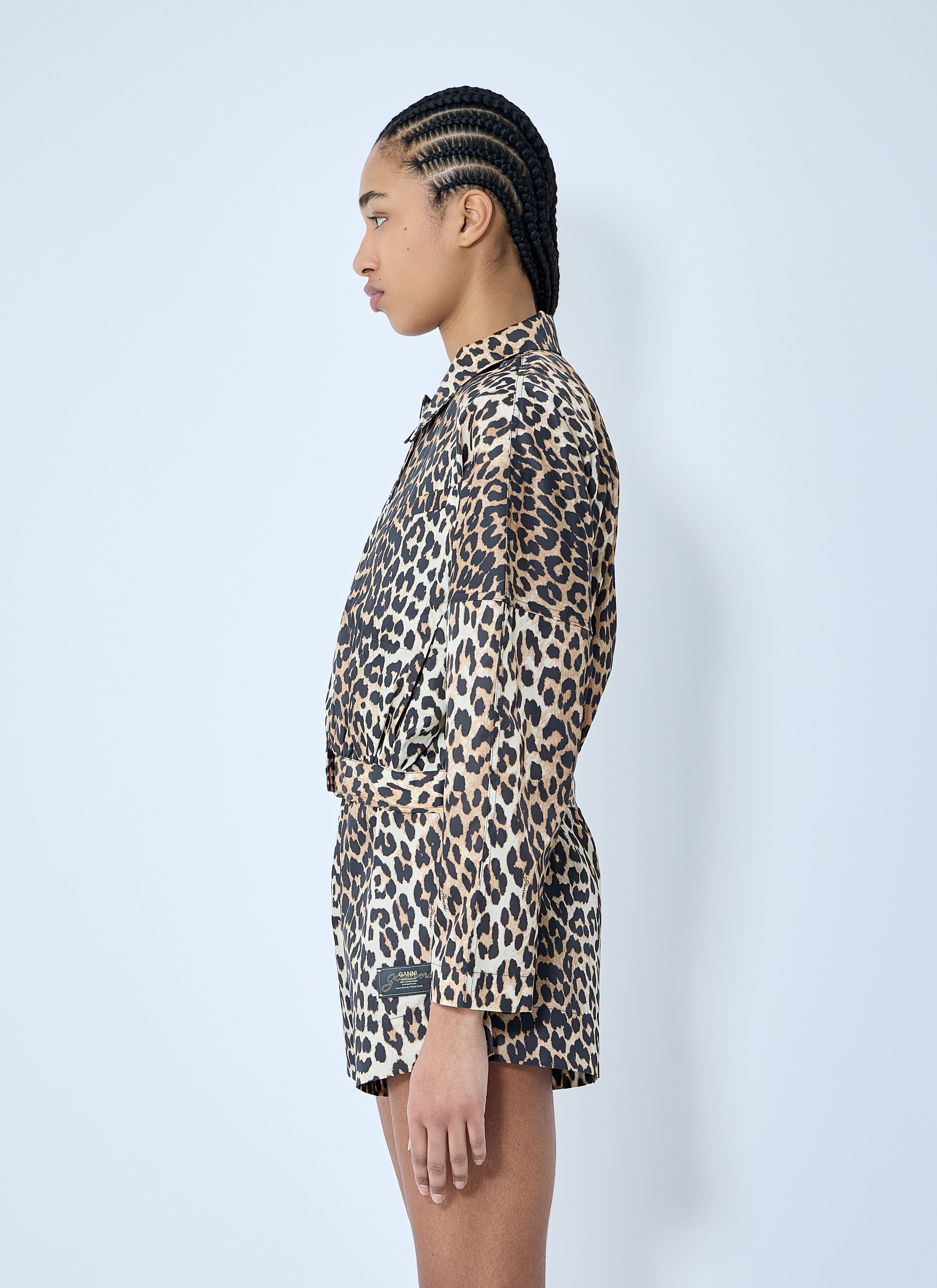 Ganni Women Duchesse Leopard Print Short Jacket - 3