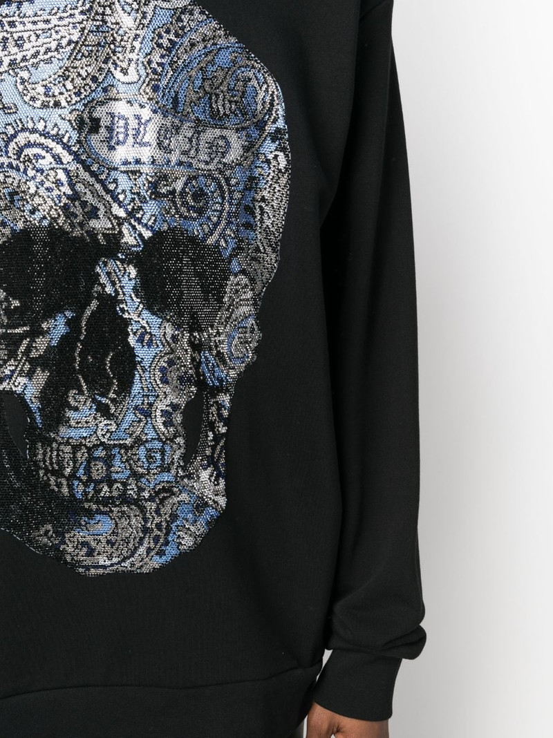 rhinestone-embellished skull hoodie 5