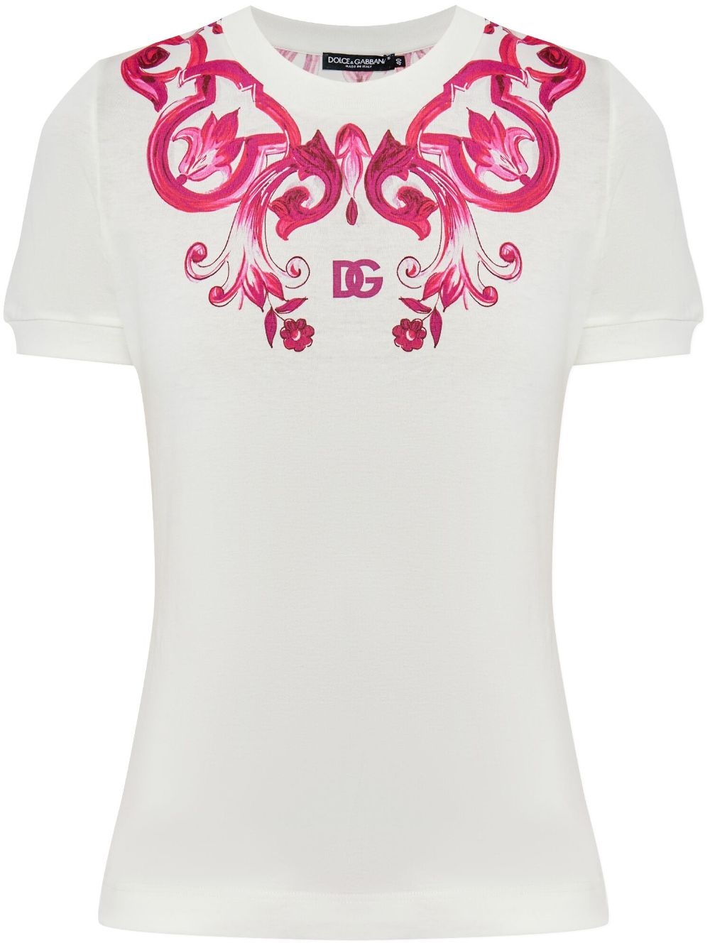 Majolica-print jersey T-shirt - 1