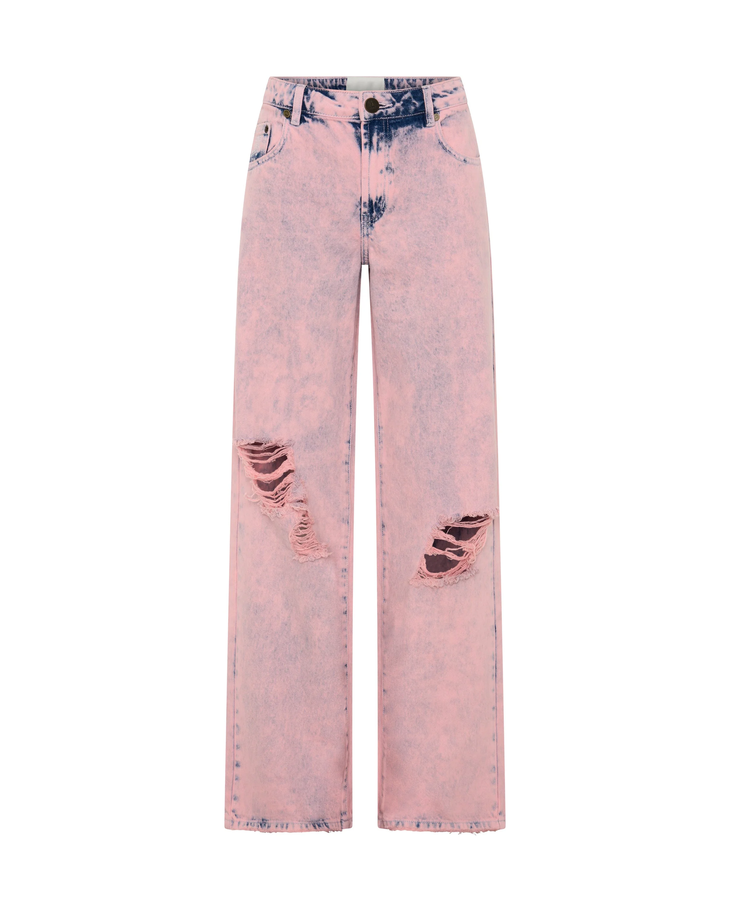 Low Riders Low Waist Wide Leg Denim Jeans - Pink Haze - 1