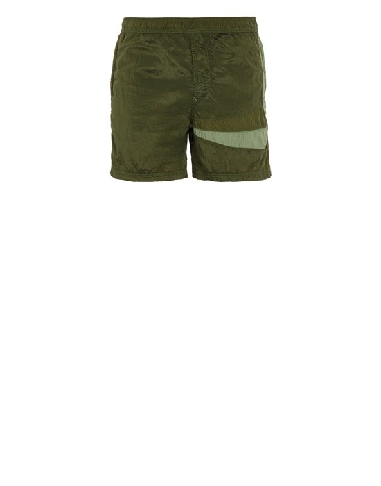 B0142 NYLON METAL IN ECONYL® REGENERATED NYLON_ STAR INLAY_ GARMENT DYED OLIVE GREEN - 1