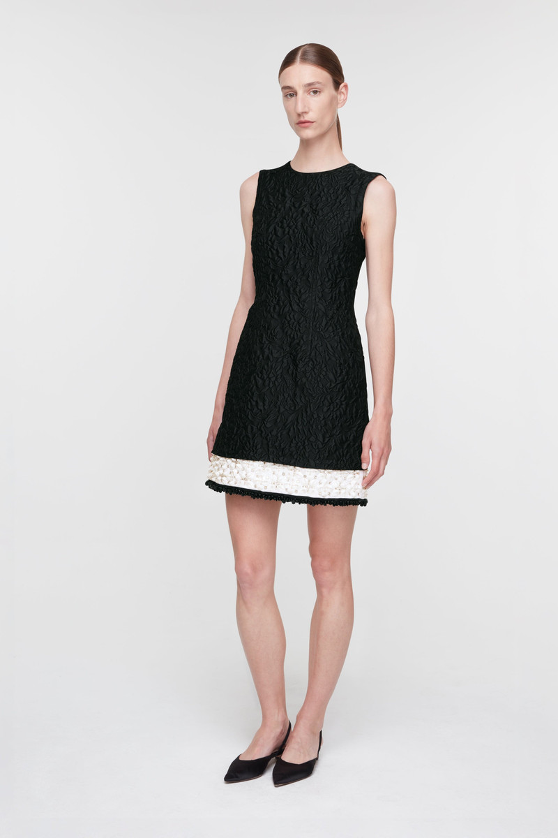 EMILIA WICKSTEAD Cinzia Dress In Black Embossed Cloque outlook