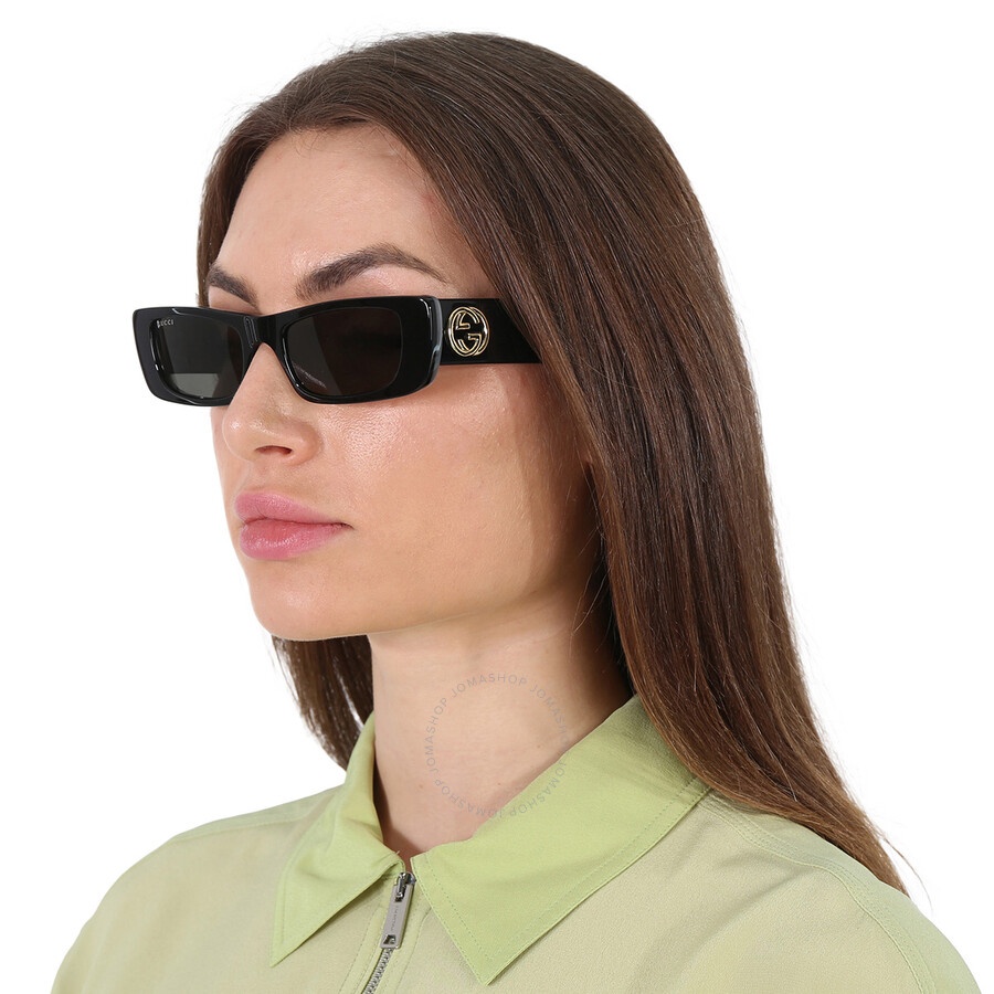 Open Box - Gucci Grey Rectangular Ladies Sunglasses GG0516S 001 52 - 2