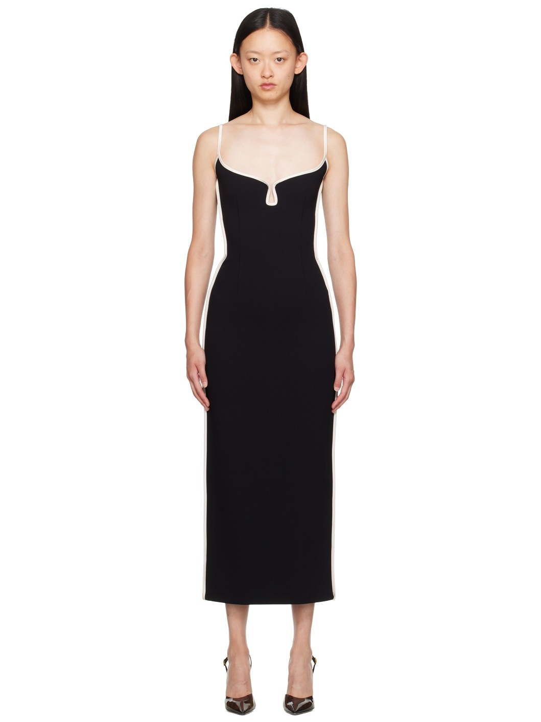 SSENSE Exclusive Black & White Marlo Maxi Dress - 1