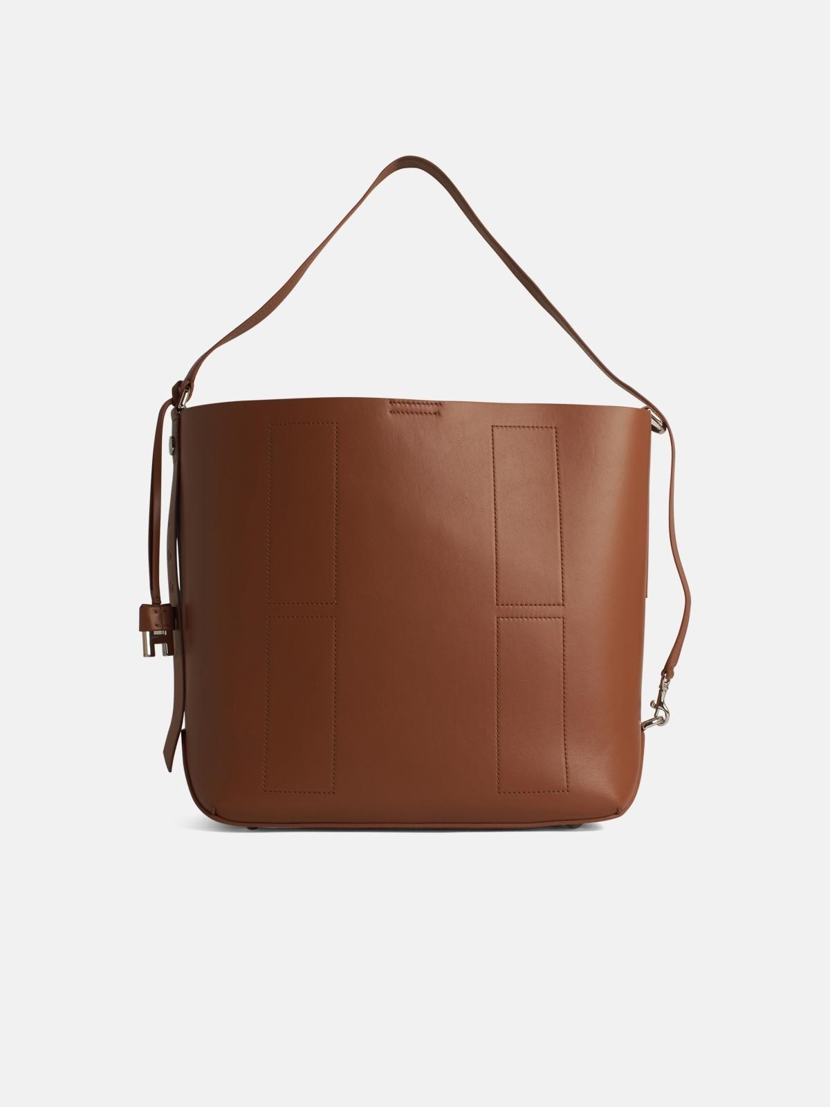 'H01' BROWN LEATHER CROSSBODY BAG - 3