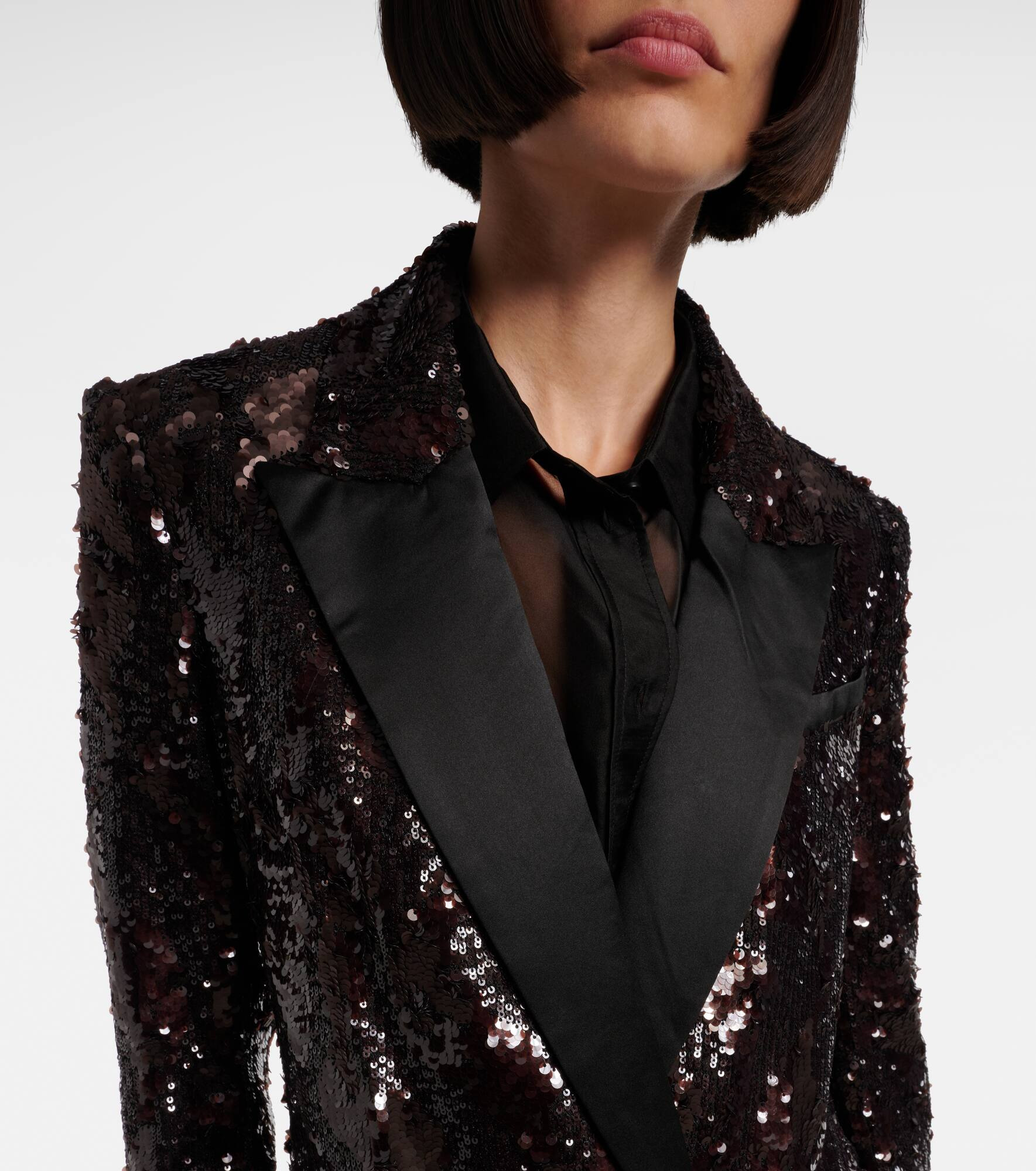 Sequined double-breasted blazer - 4