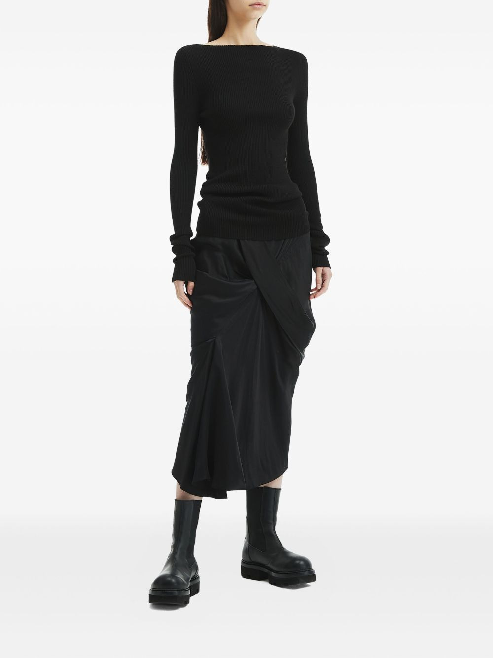 Seb draped asymmetrical midi skirt - 2
