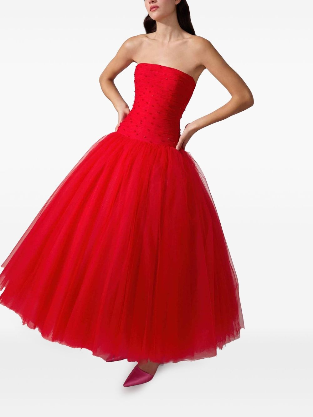 strapless tulle dress - 3