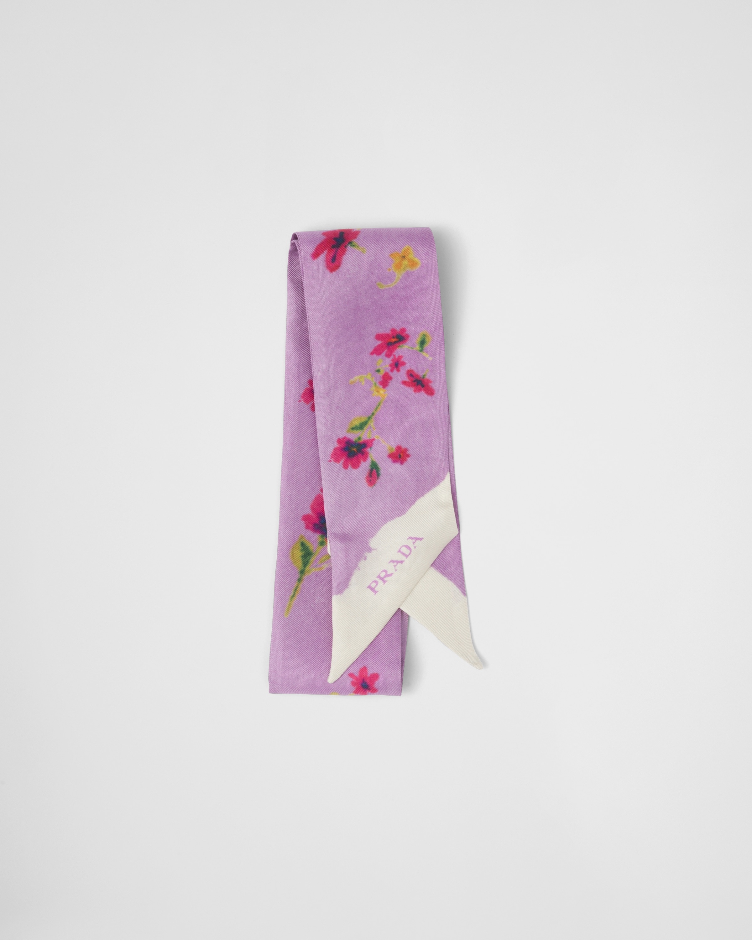 Printed silk twill foulard - 1
