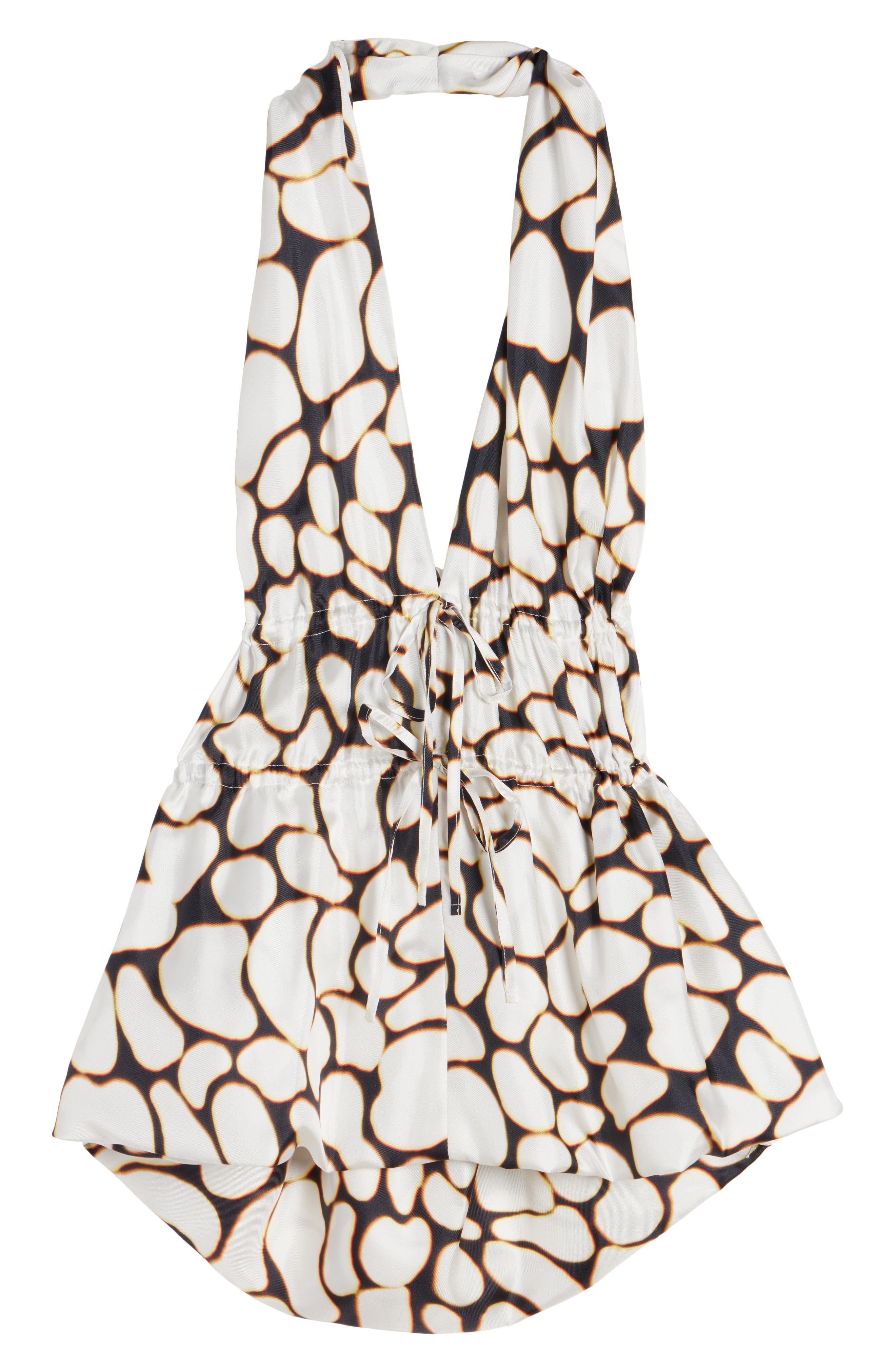 Dries Van Noten Ceana Print Ruched Silk Halter Top in Off White at Nordstrom - 6