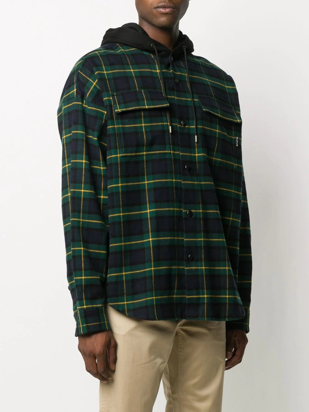 hooded plaid shirt jacket - 3