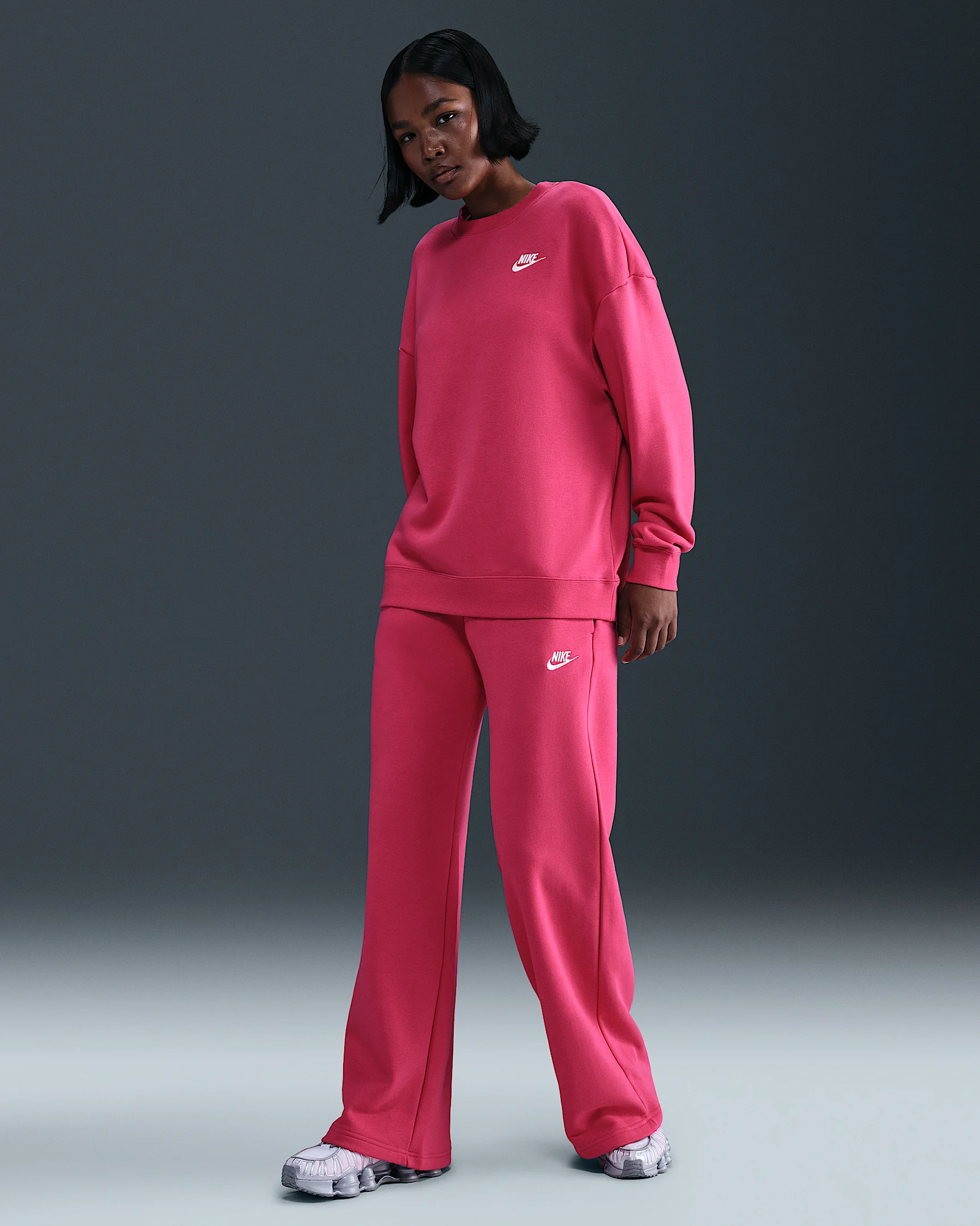Nike Sportswear Club Fleece Women's Mid-Rise Wide-Leg Sweatpants - 1