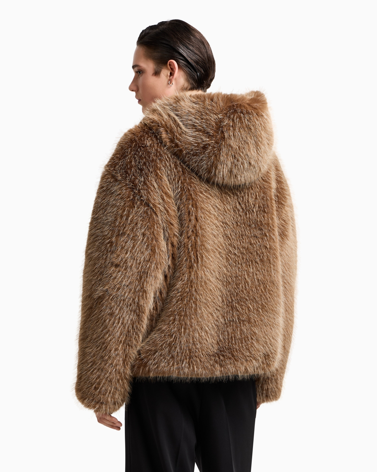 FAUX FUR HOODED BLOUSON - 3