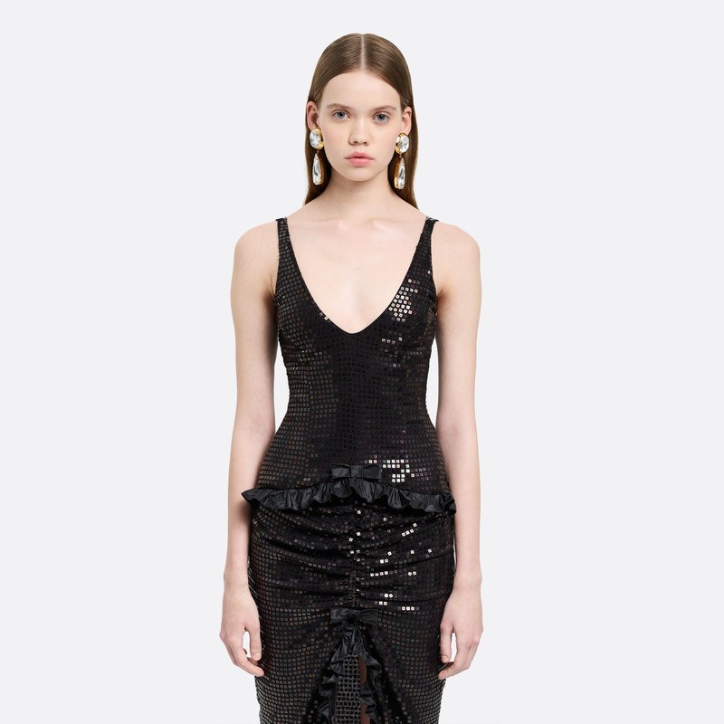SEQUIN-EMBROIDERED SILK EVENING DRESS 3