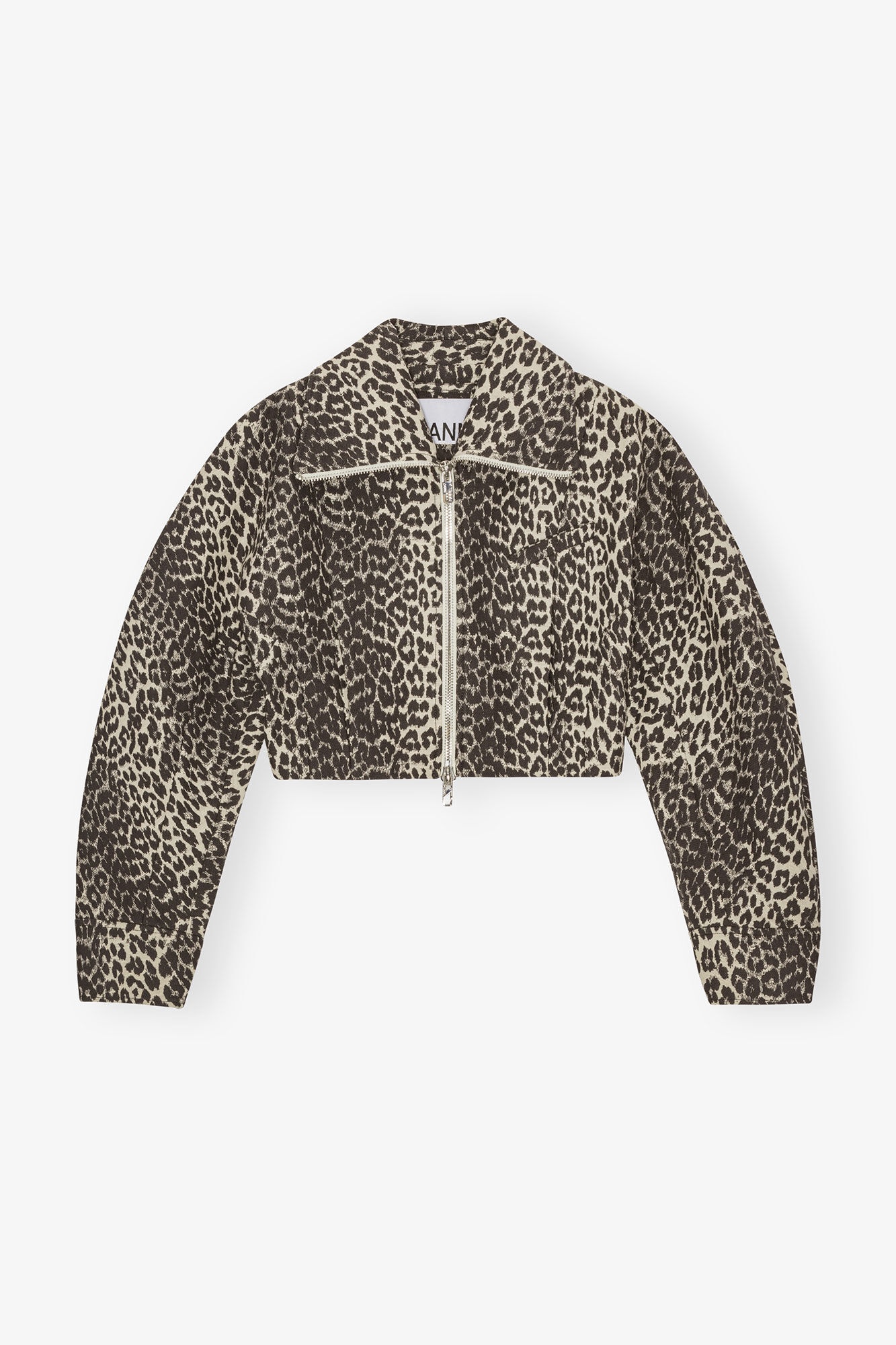 LEOPARD CURVE SLEEVE SHORT JACKET - 1