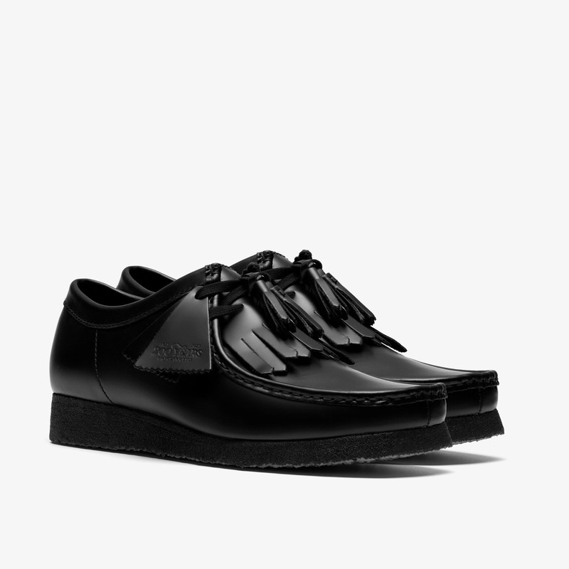 Wallabee Black Hi Shine Leather 5