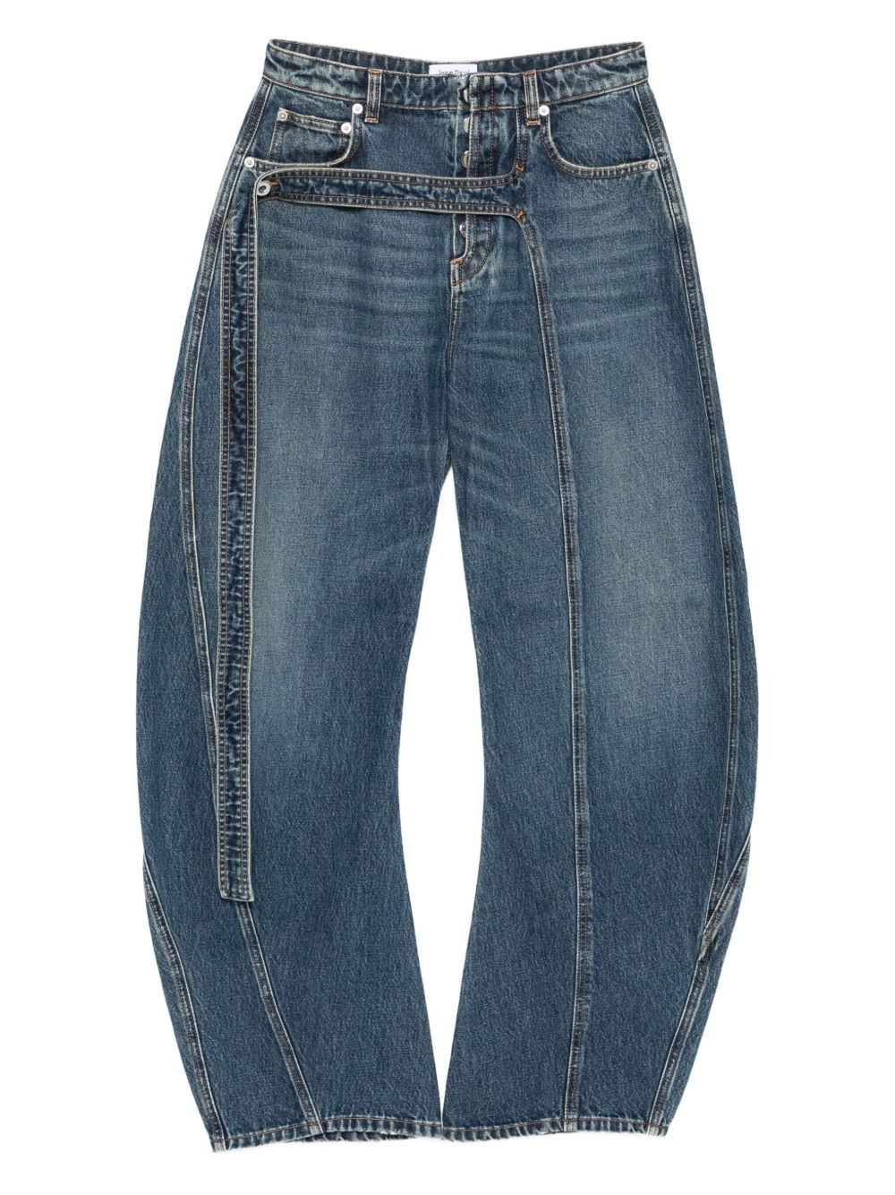 panelled belted jeans - 1