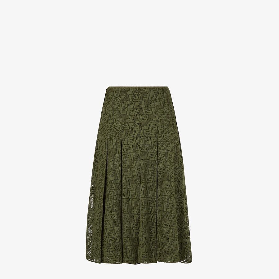 Green lace skirt - 2