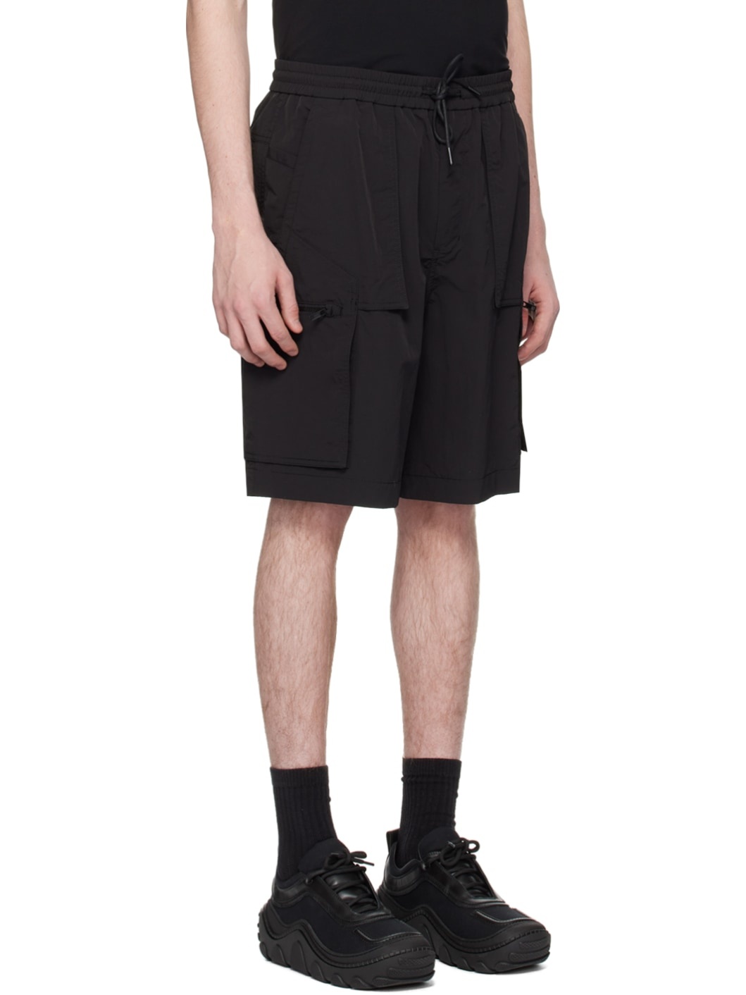 Black Zip Shorts - 2