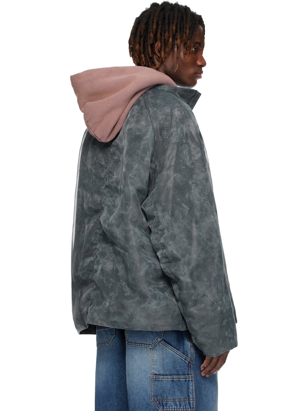 Juun. J Gray Organza Padded Jacket - 3