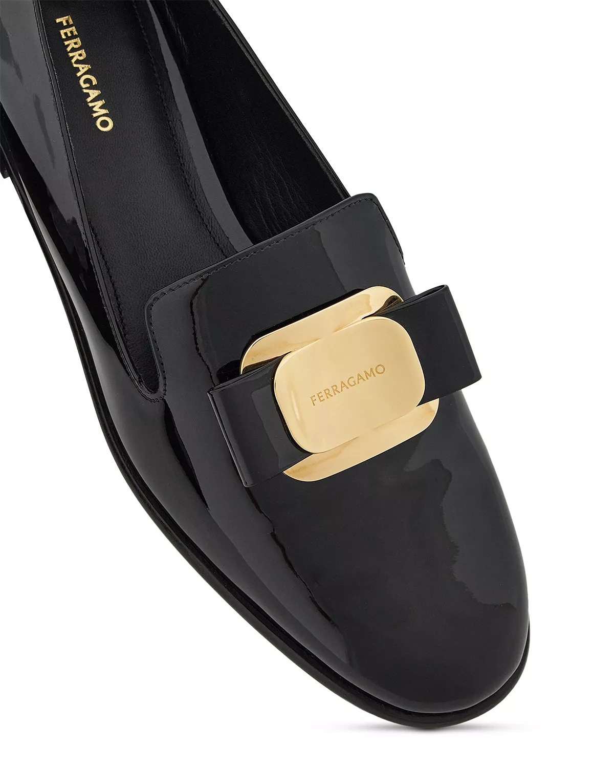 Women's Bow Patent Leather Loafers - 6