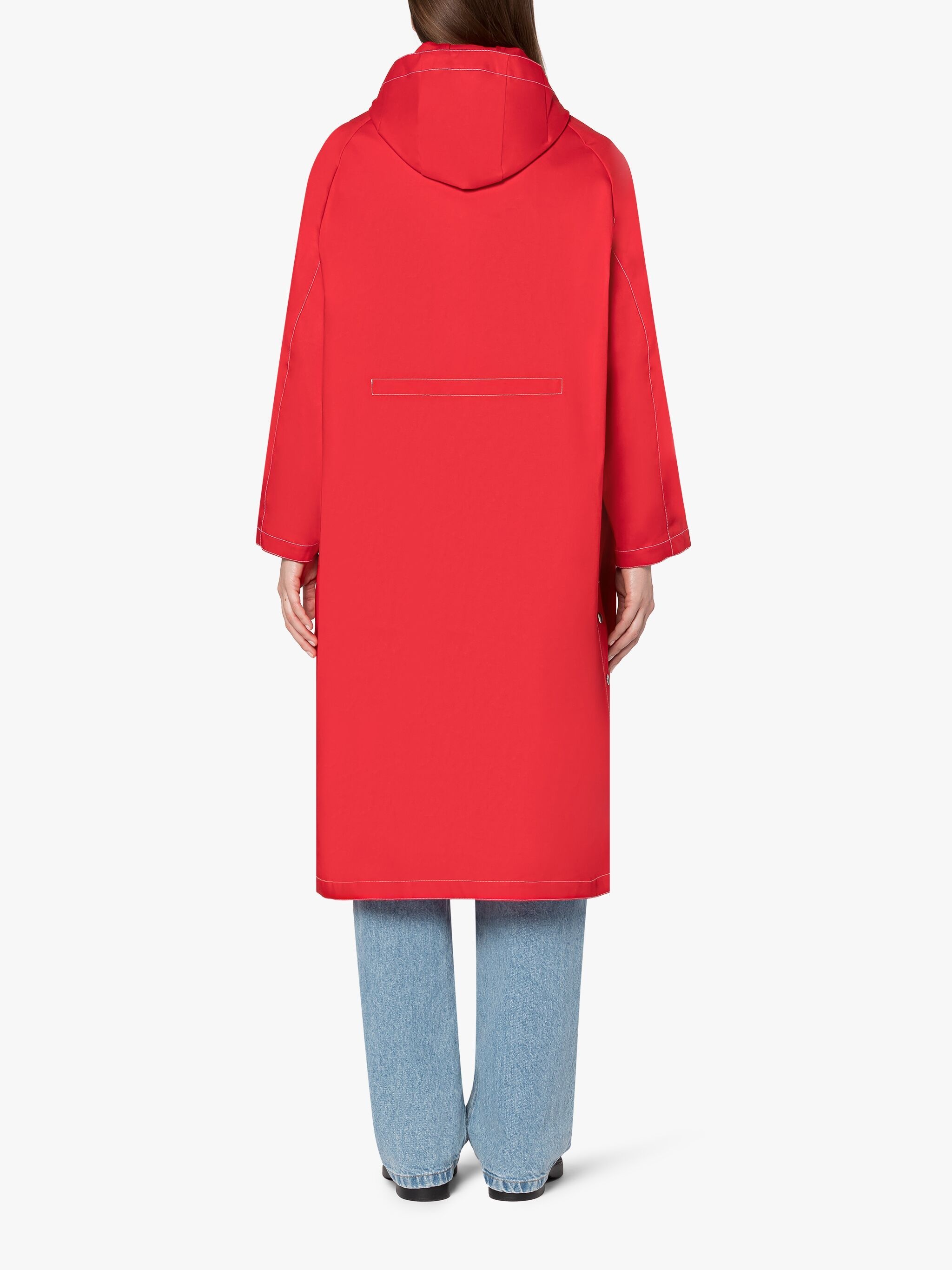 ALOE RED RAINTEC COTTON HOODED COAT - 4