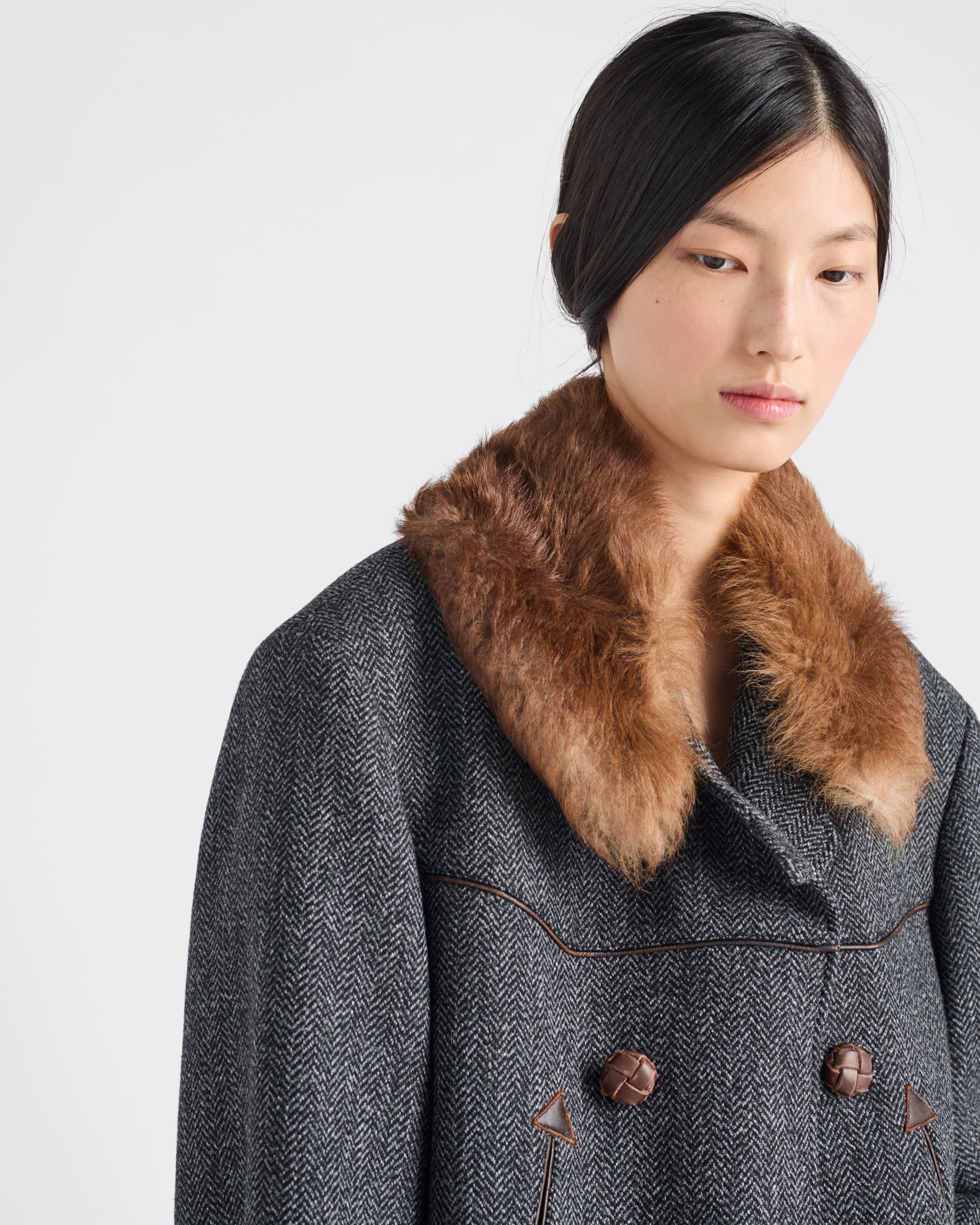 Double-breasted chevron peacoat - 3