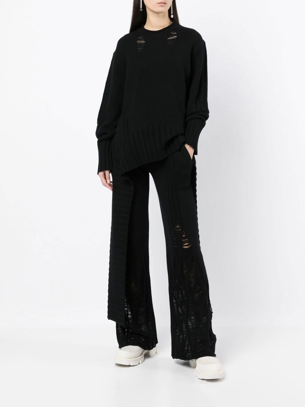 distressed-finish knitted jumper - 2
