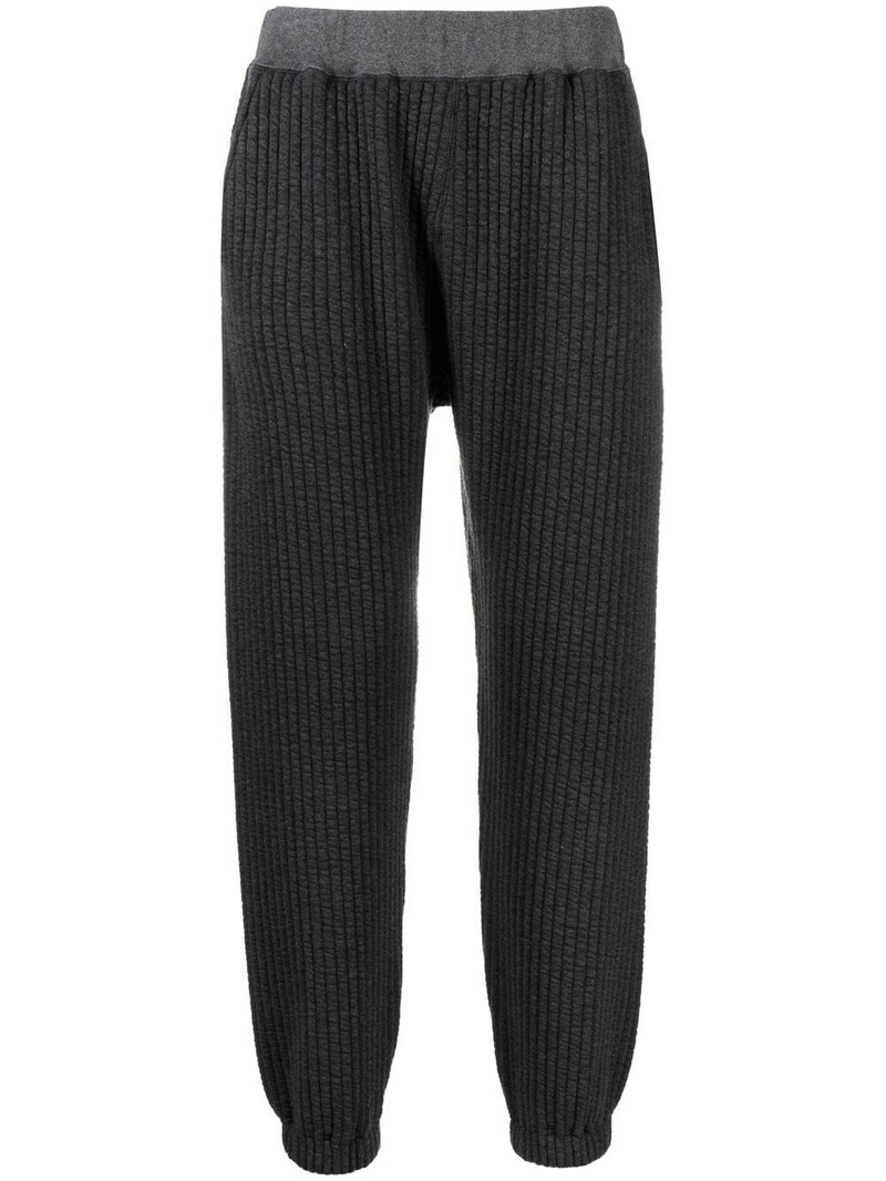 ribbed track cotton-blend pants 1