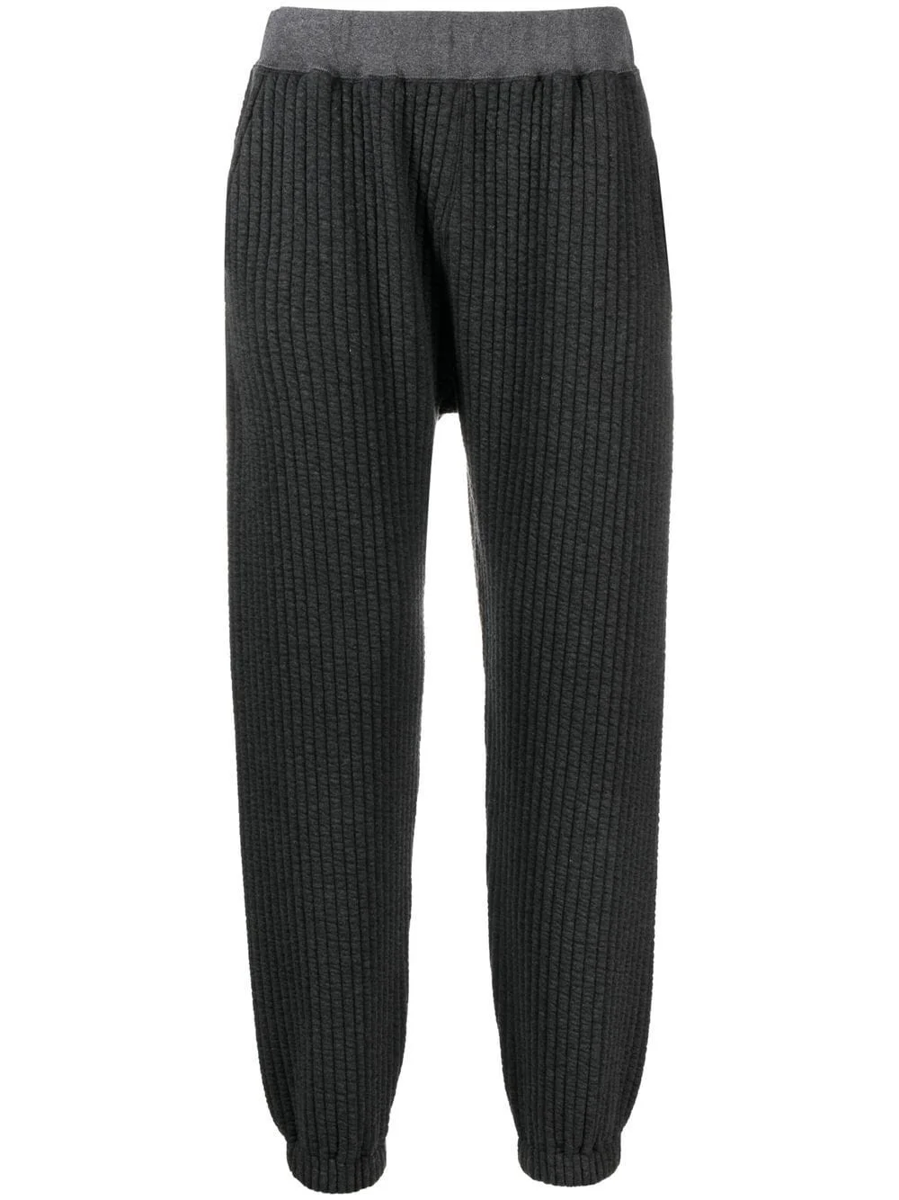 ribbed track cotton-blend pants - 1
